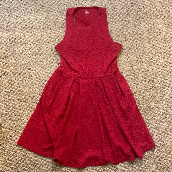 SO Textured Pink Skater Dress - Picture 2 of 5